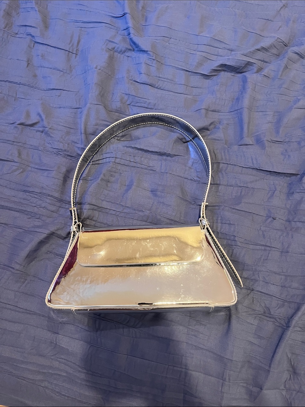 Zara Metallic Silver Mini Shoulder Bag - Women's Evening Purse